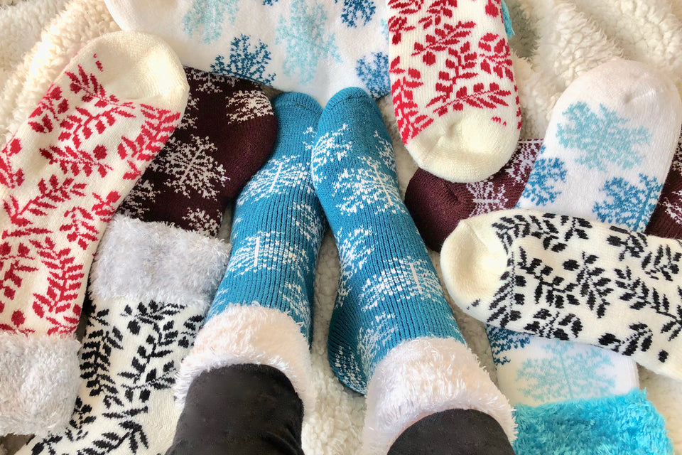 Cozy socks to keep your feet warm in the winter weather or to give as a special gift from www.pomelosocks.com
