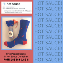 Load image into Gallery viewer, Chili Pepper Socks and Hot Sauce Container

