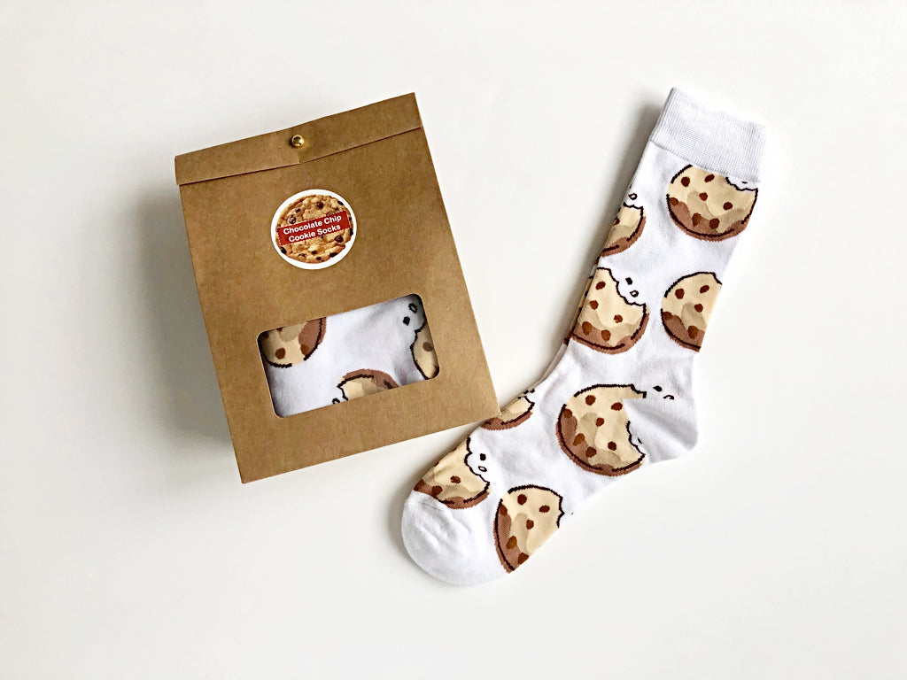 Chocolate Chip Cookie Socks in Gift Bag
