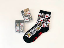 Load image into Gallery viewer, Card Game Socks in Playing Card Box
